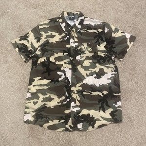 Billionaire Boys Club ICE CREAM Button Up Camo Army Fatigue Mens Size Large